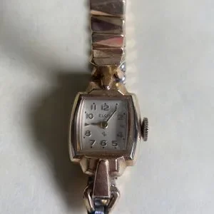 Beauty Antique vintage Elgin Goldtone Stretchable Band ManualWind Ladies Watch. Antique Elgin Ladies Gold Watch Beauty Antique Vintage Elgin  main image 4